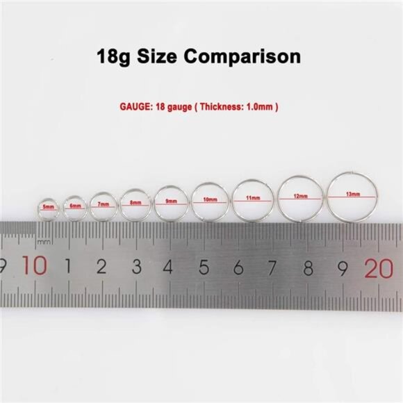 316L Surgical Steel Hinged Nose Ring Hoop for Men & Women – Septum & Cartilage - Picture 4 of 7